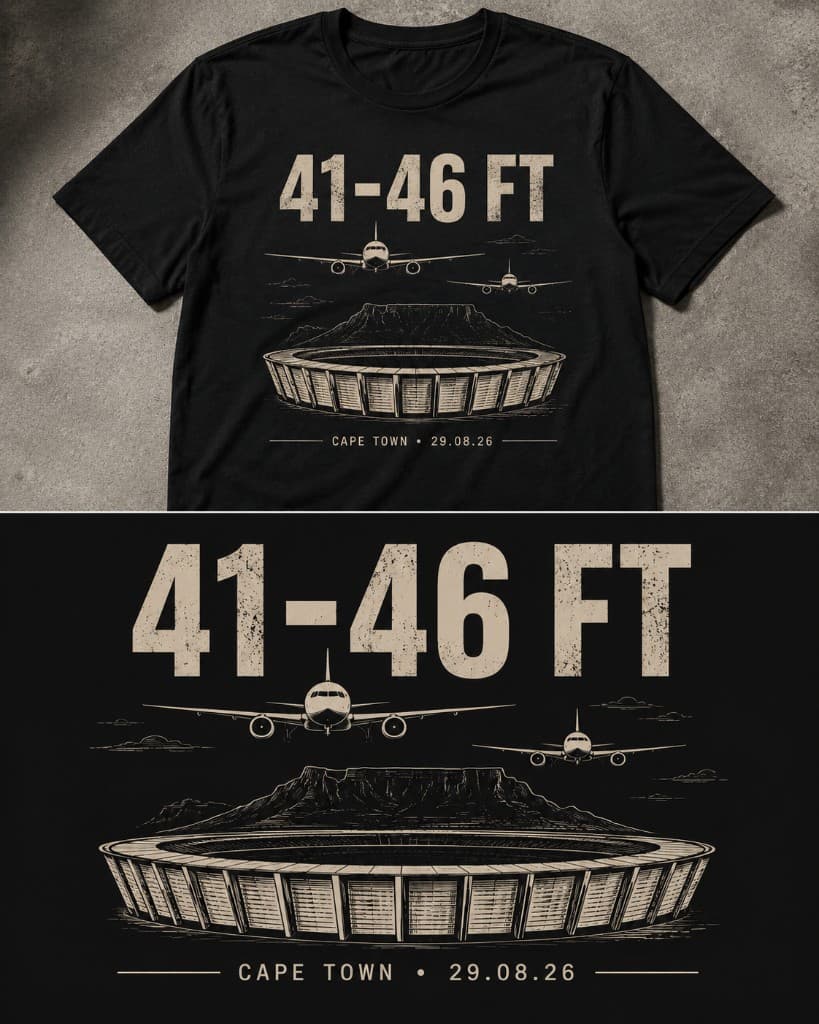 Drop 001 tee: 41 to 46 FT